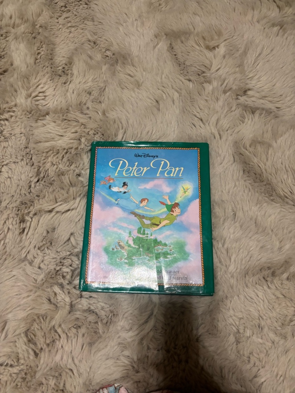 Disney Peter Pan Book with Teal Green Cover and Colorful Illustrated Front